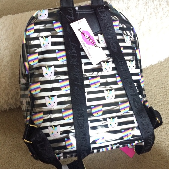 Betsey Johnson clear backpack unicorn kitty - Picture 6 of 7